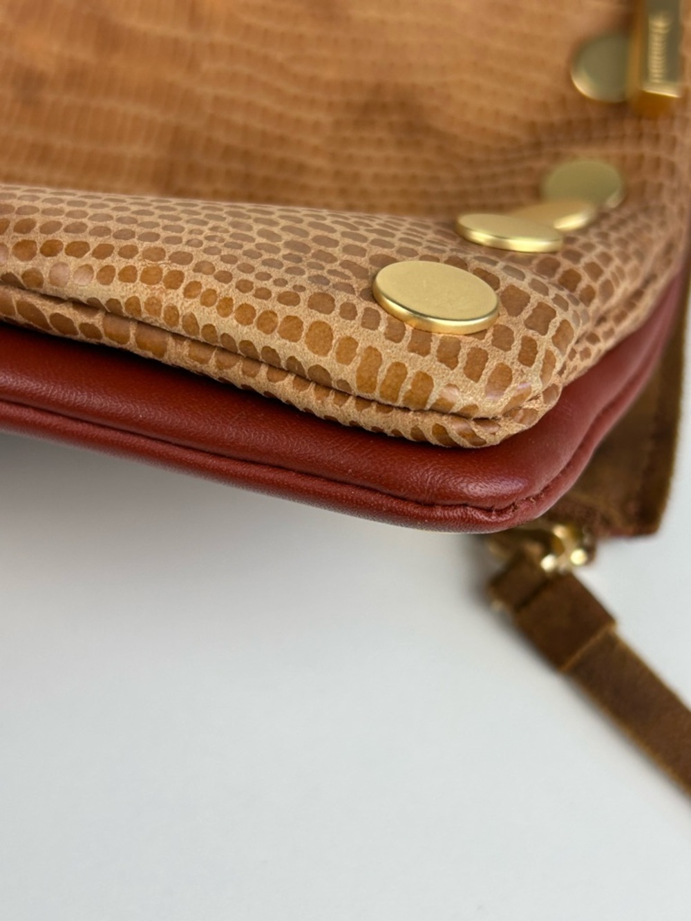 HAMMITT DILLON LOS ANGELES DILLON ARCHES HENNA LEATHER CROSSBODY CLUTCH MEDIUM - Picture 11 of 16